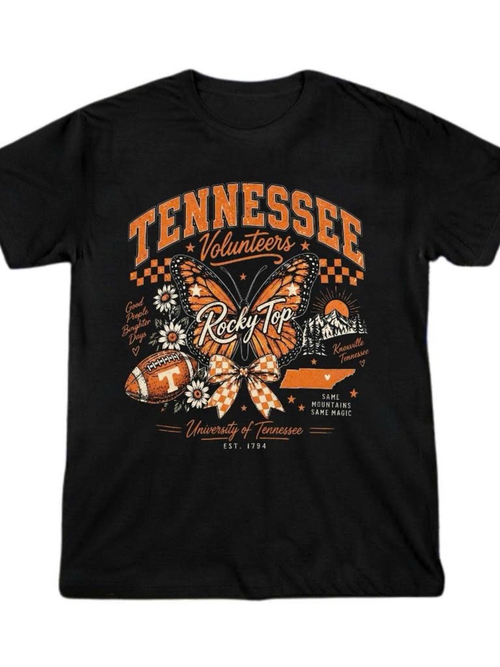 Gildan Black Shirt Tennessee Volunteers Rocky Top Graphic Tee